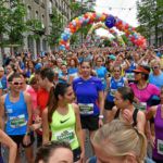BERN, 12JUN16 - Kurz vor dem Start zum 10 km Lauf  mit neuer Streckenfuehrung. Die Laeuferinnen starten in mehreren Bloecken auf der Monbijoustrasse - ein sehenswertes Schauspiel. Impression vom 30. Schweizer Frauenlauf in Bern am 12. Juni 2016.
Impression of the 30th Swiss Women's Run in Bern, Switzerland, June 12, 2016. With more than 16,000 participants, the Swiss Women's Run is the largest women's sports event in Switzerland.
swiss-image.ch/Photo Michael Buholzer