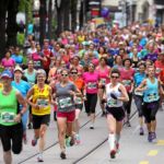 BERN, 12JUN16 - Nur fuer Frauenfuesse: Strassen und Wege gehoeren auf der 10 km Strecke den Laeuferinnen des 30. Schweizer Frauenlauf in Bern am 12. Juni 2016.Impression of the 30th Swiss Women's Run in Bern, Switzerland, June 12, 2016. With more than 16,000 participants, the Swiss Women's Run is the largest women's sports event in Switzerland.swiss-image.ch/Photo Andy Mettler