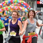 BERN, 12JUN16 - Gluecklich ueber die vollbrachte Leistung: Laeuferinnen freuen sich ueber die Zielankunft anlaesslich des 30. Schweizer Frauenlauf in Bern am 12. Juni 2016.Impression of the 30th Swiss Women's Run in Bern, Switzerland, June 12, 2016. With more than 16,000 participants, the Swiss Women's Run is the largest women's sports event in Switzerland.swiss-image.ch/Photo Michael Buholzer
